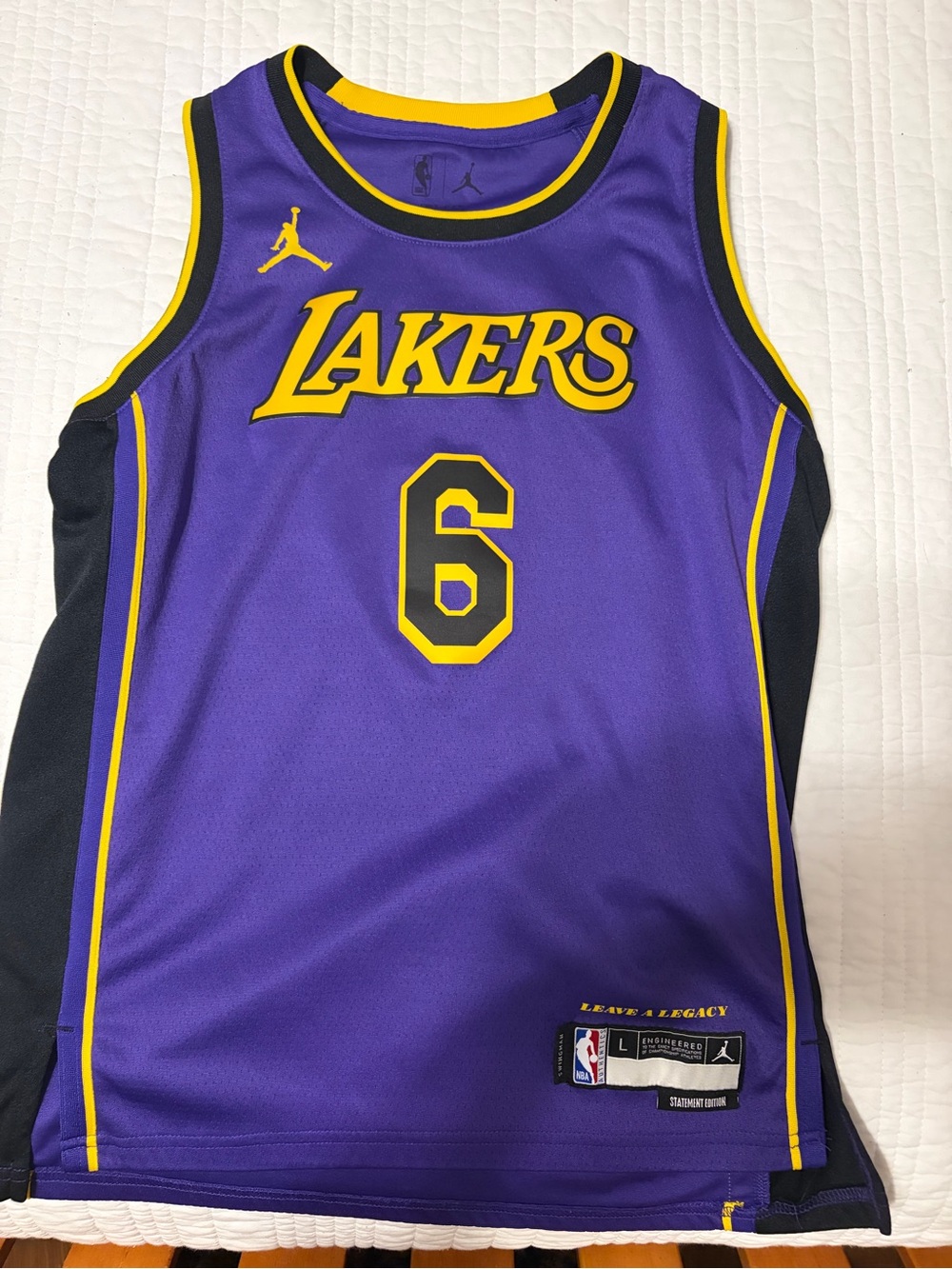 James Purple and Yellow Lakers #6 Kids Basketball Jersey